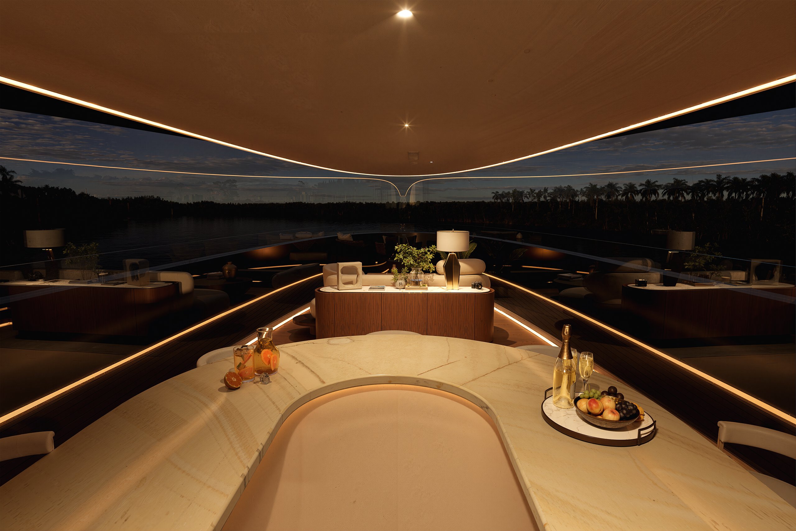 Pirarucu bridge deck lounge and bar